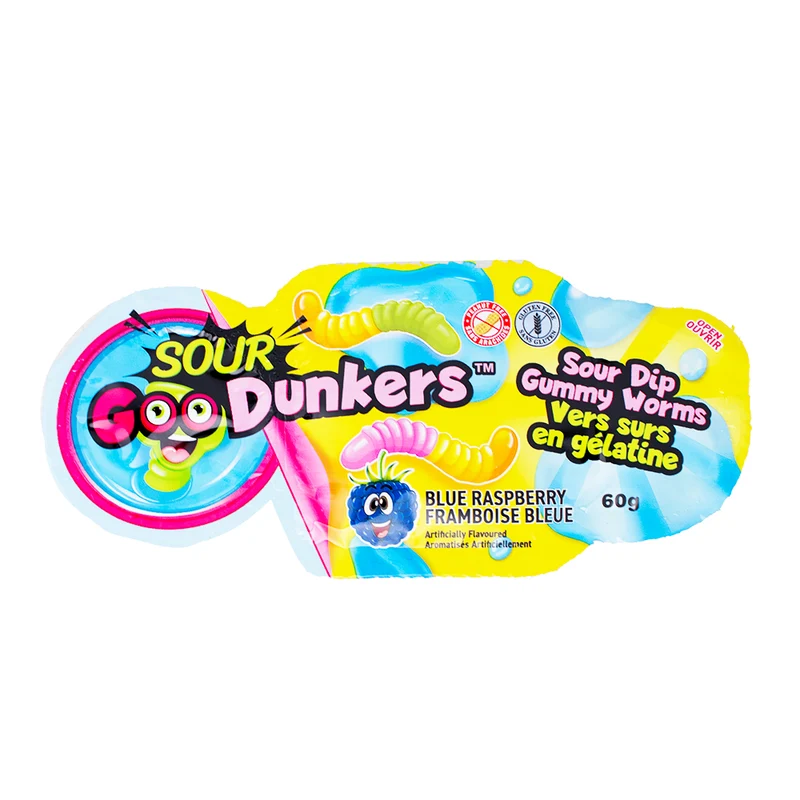 Sour Goo Dunkers – Vers gélifiés & gel acidulé Blue Raspberry